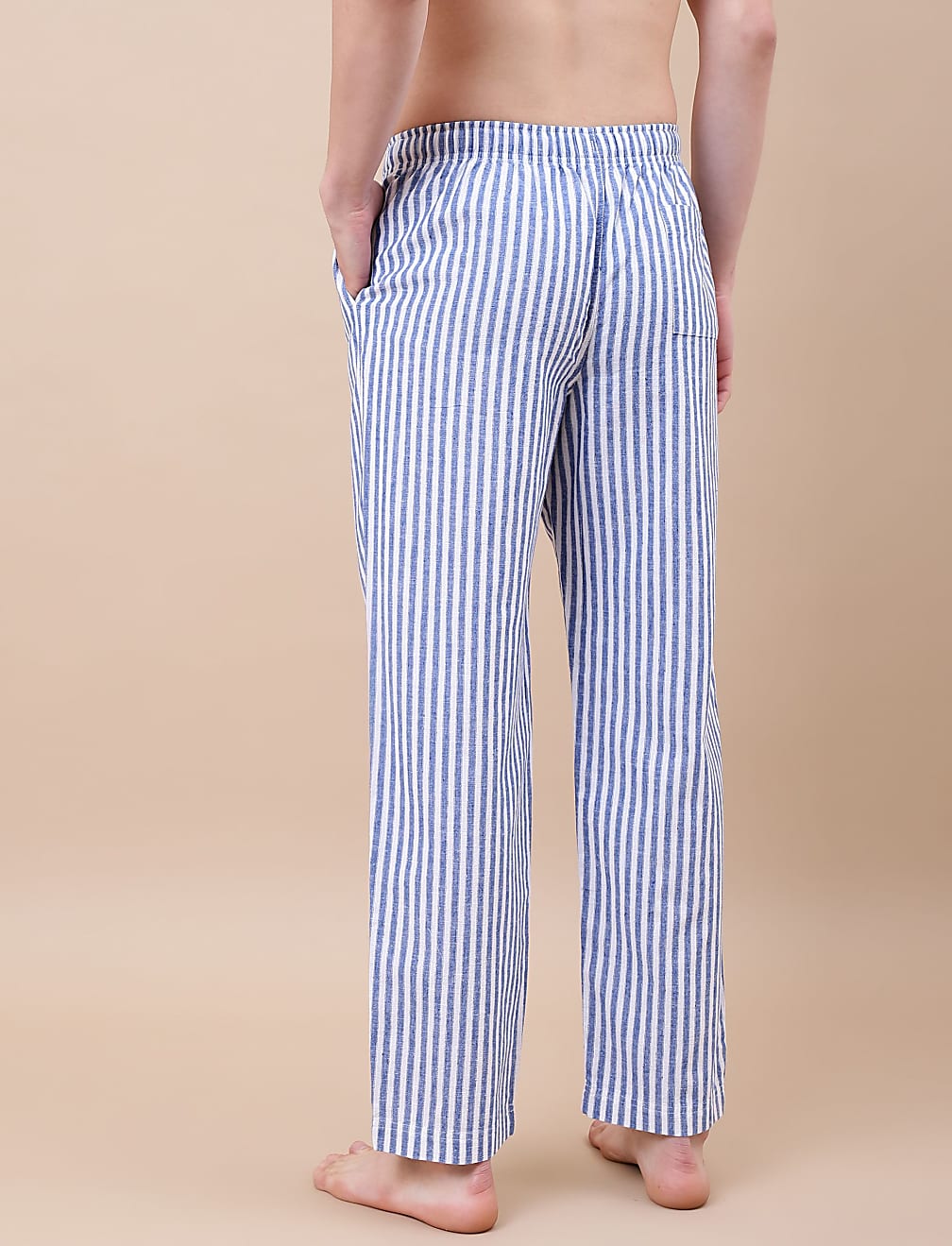 Cotton Mix Striped Relaxed Fit Pants