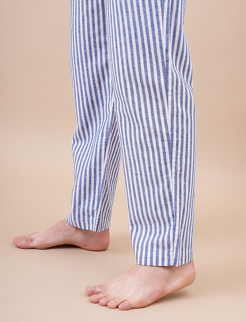 Cotton Mix Striped Relaxed Fit Pants