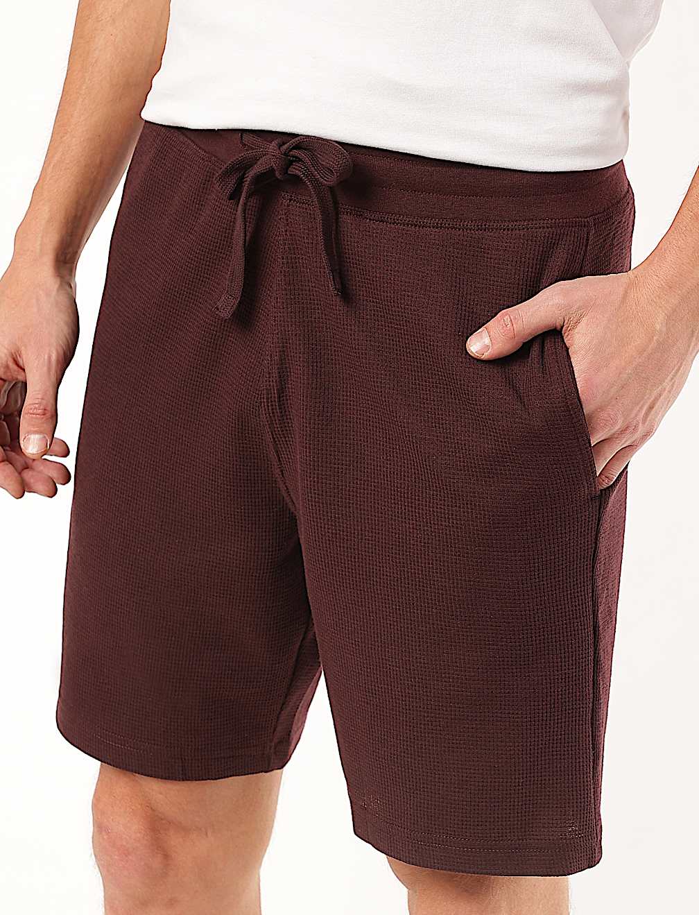 Cotton Blend Textured Shorts