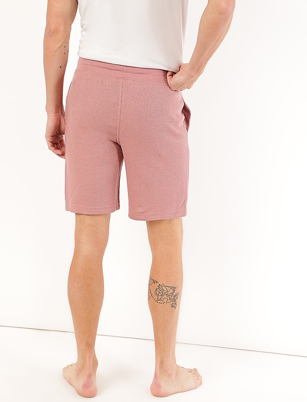 Cotton Blend Textured Shorts