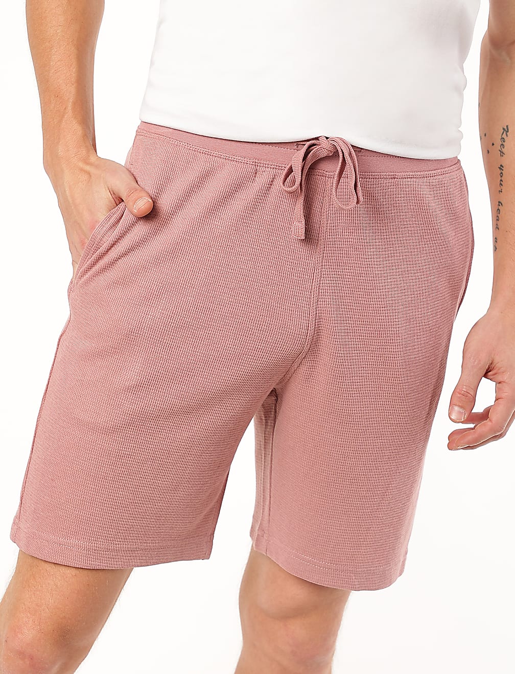 Cotton Blend Textured Shorts