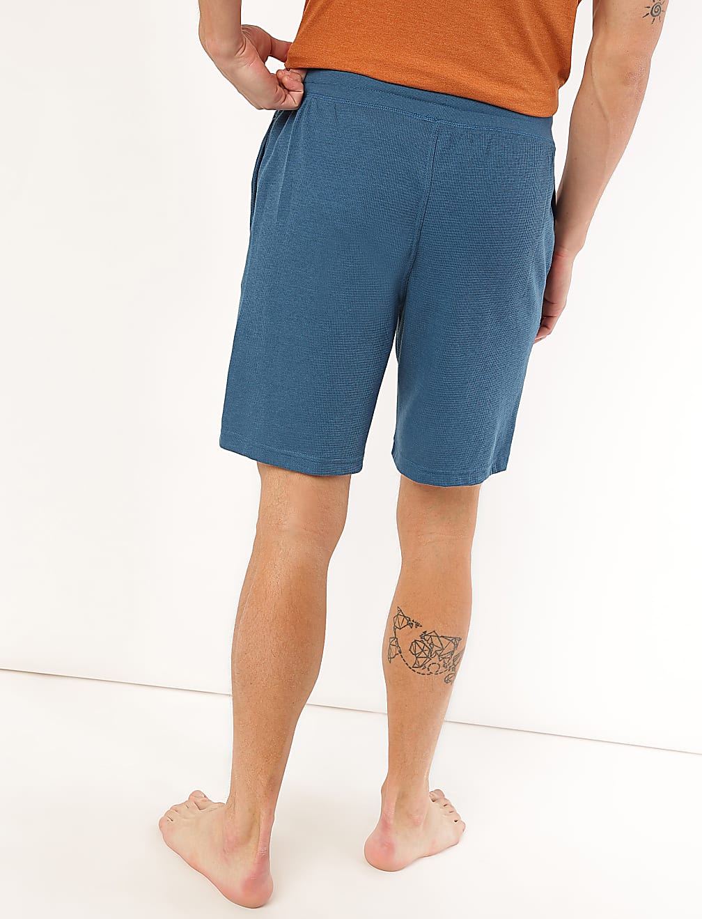 Cotton Blend Textured Shorts