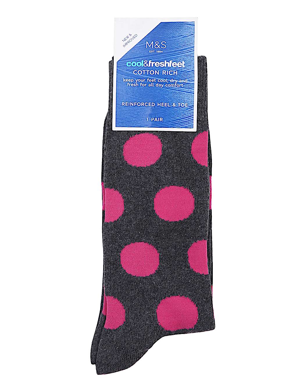 1PK polka grey socks