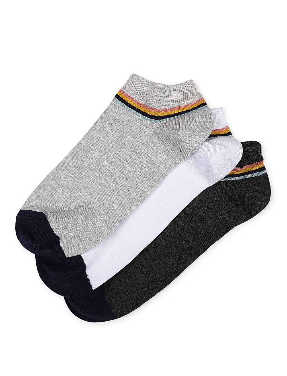 3 Pairs of Cotton Mix Striped Socks