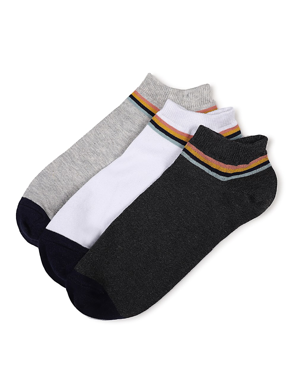 3 Pairs of Cotton Mix Striped Socks