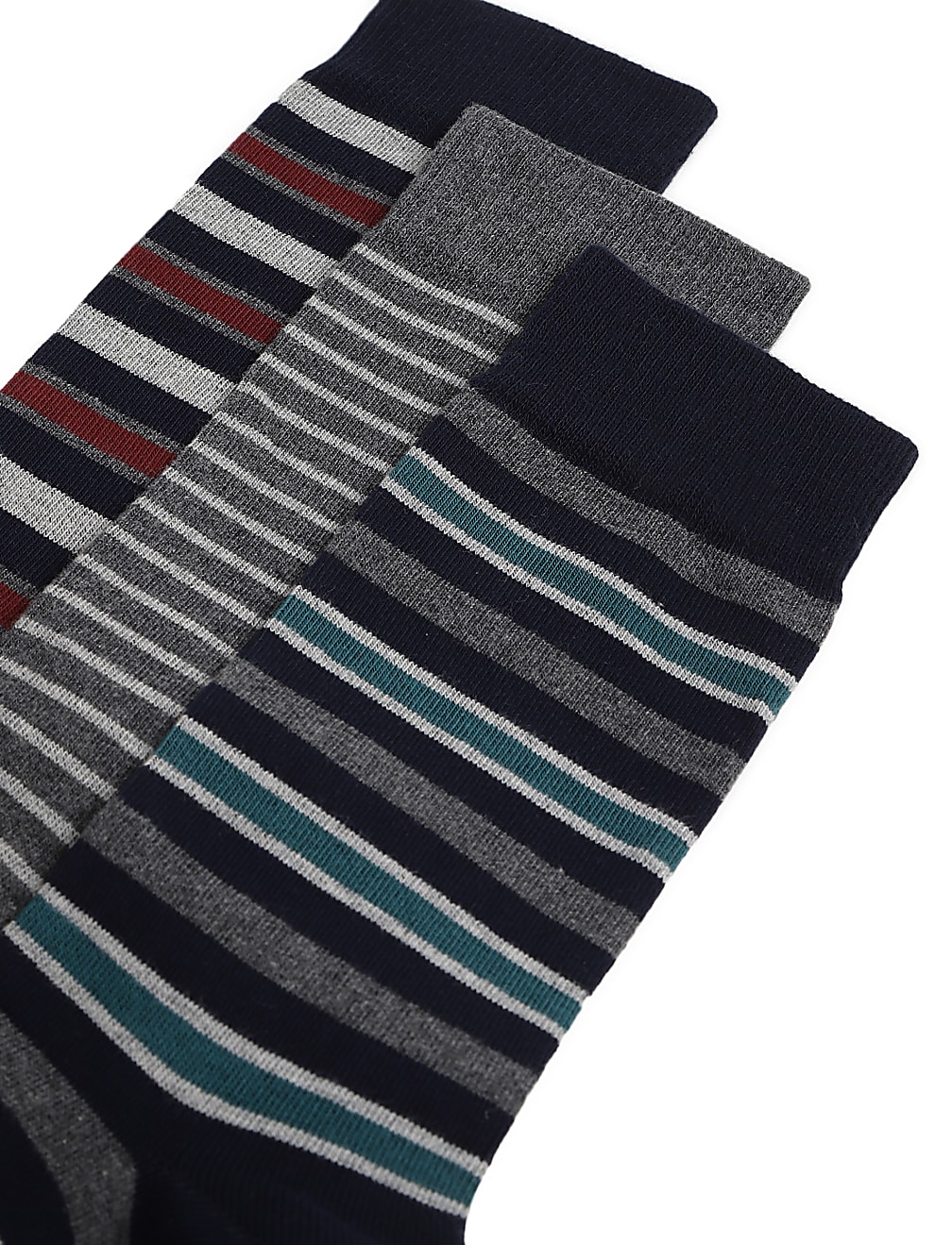 3pk Stripes Ankle Length Socks