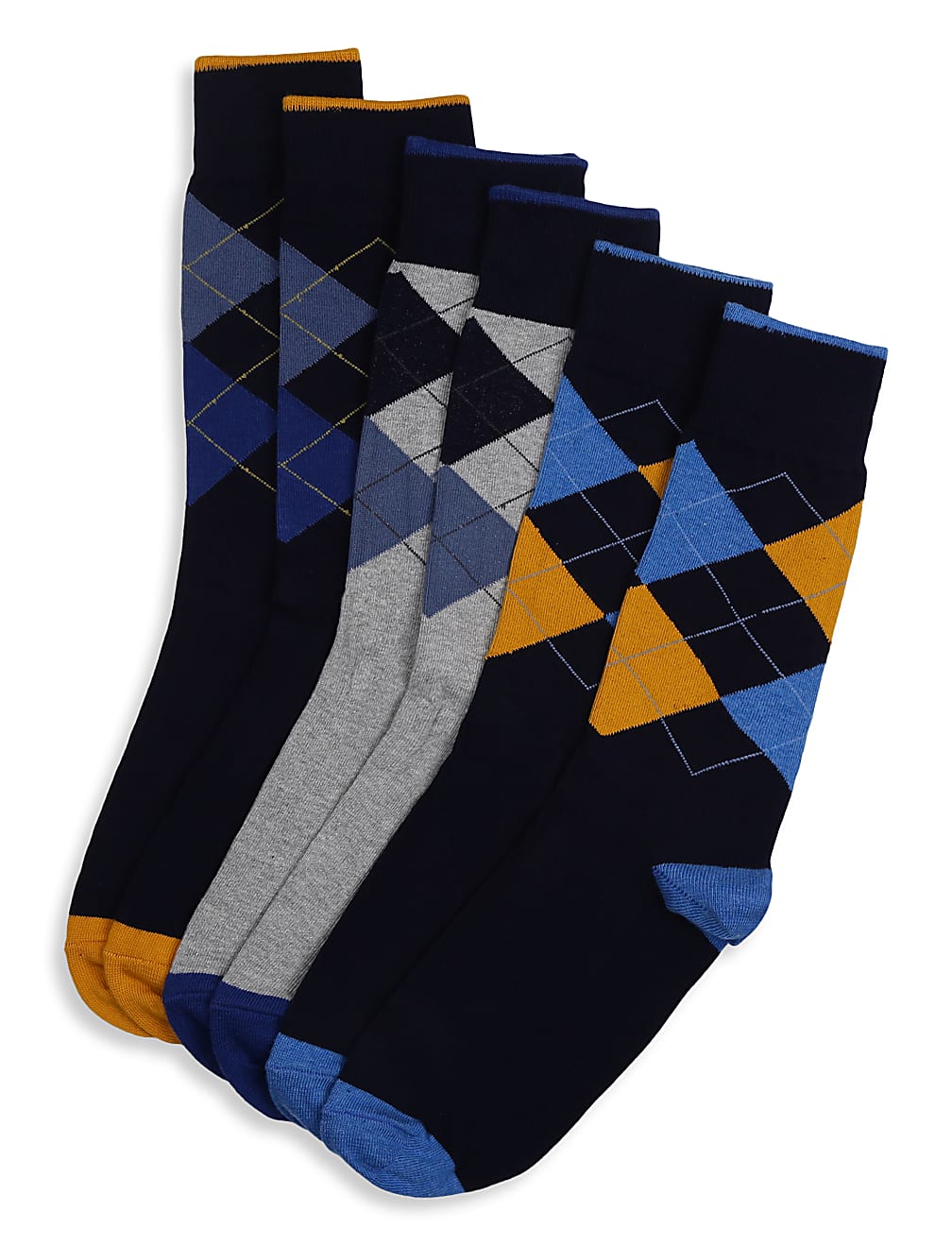 3Pk Argyle Design Socks
