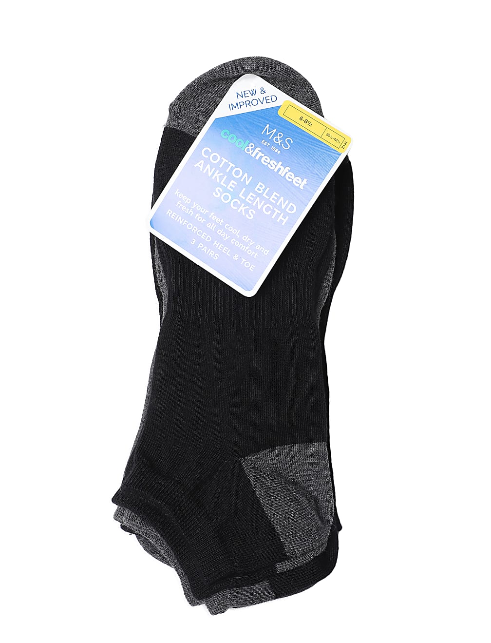 3 Pack Cotton Mix Ankle Length Shocks