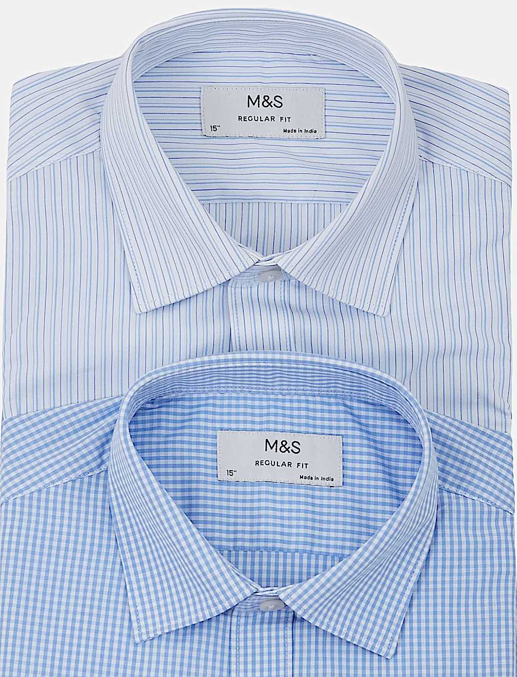 2 Pack Regular Fit Easy Iron Shirts