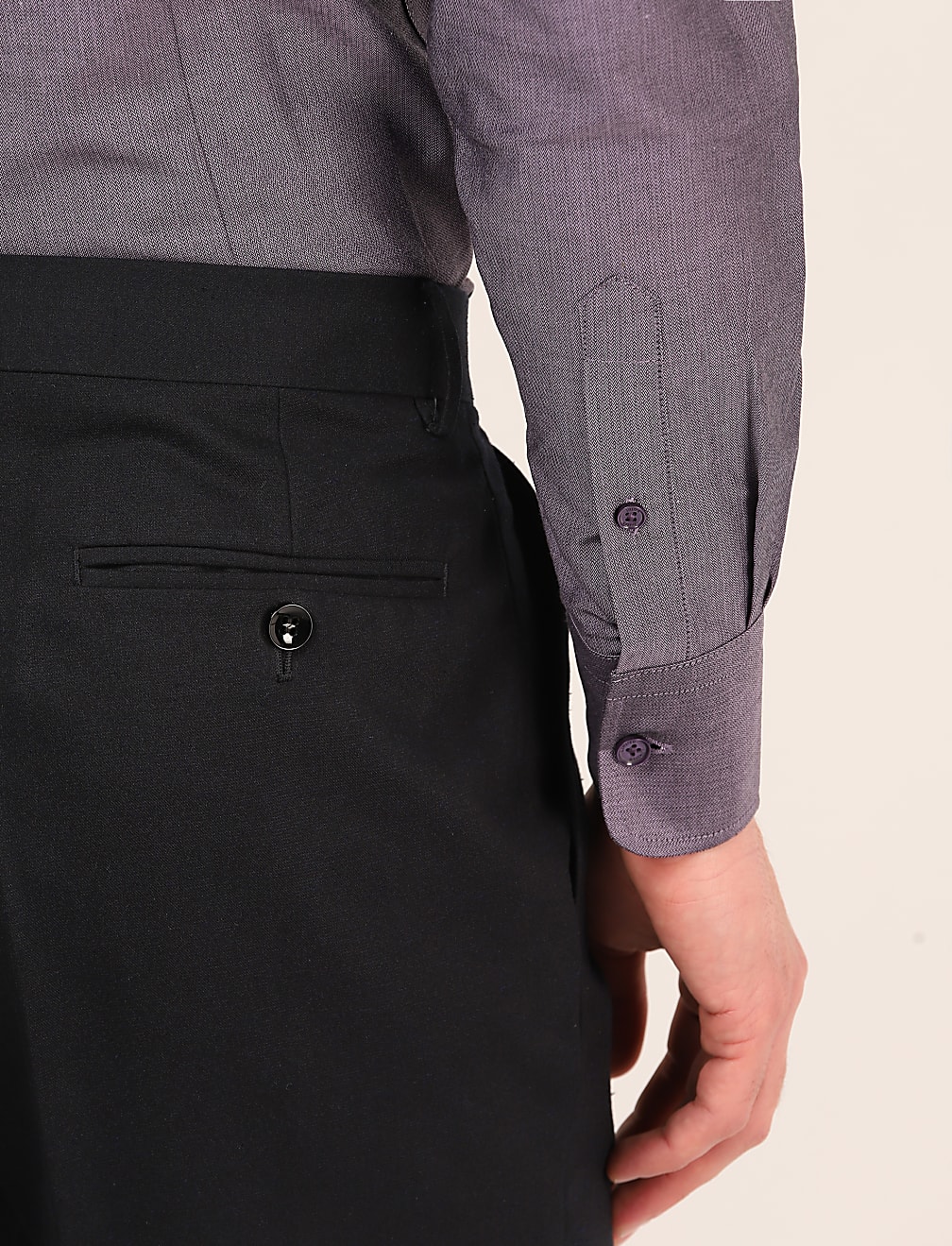 Pure Cotton Plain Spread Collar Shirt