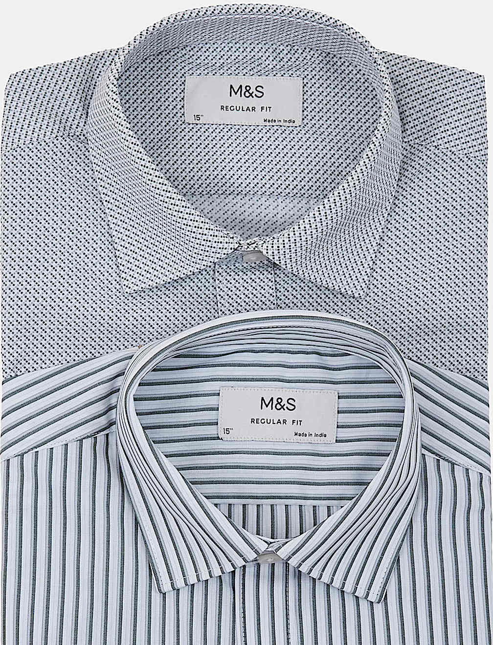 Full Sleeve Regular Fit Shirts, Pack Of 2