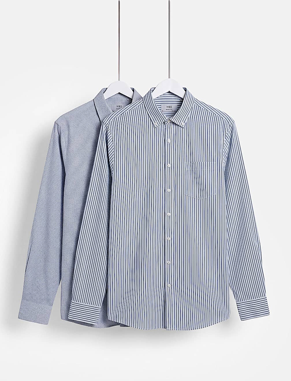 Full Sleeve Regular Fit Shirts, Pack Of 2