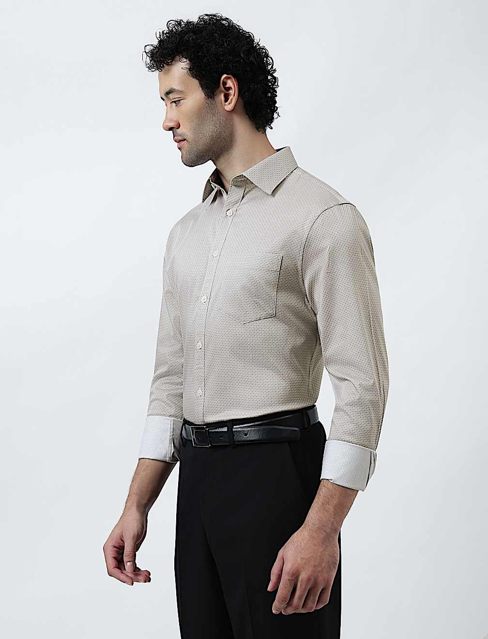 Cotton Rich Geometric Print Shirt