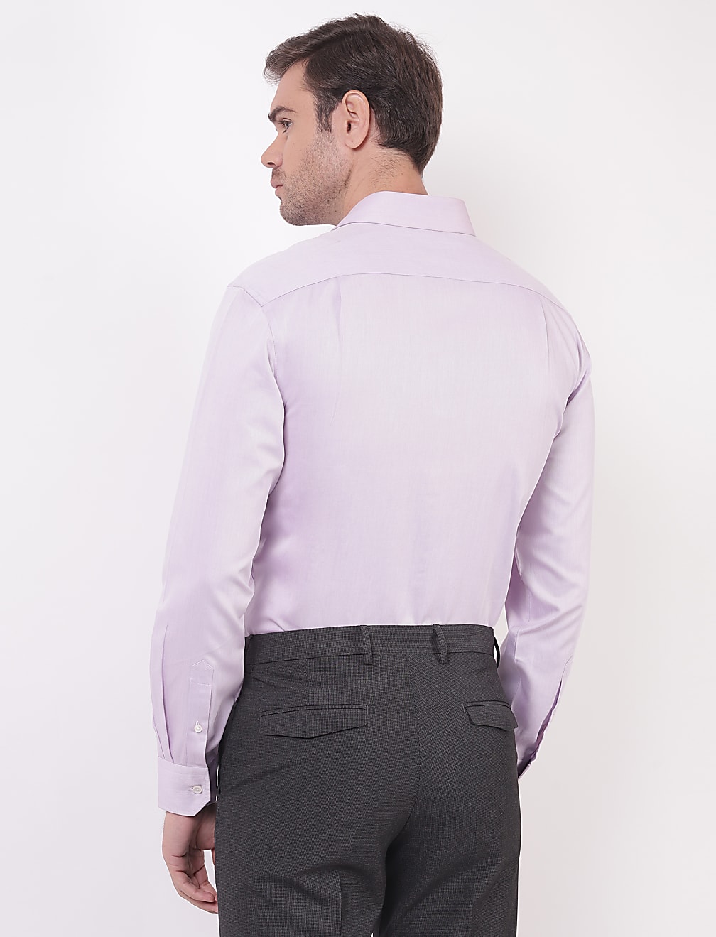 Cotton Self Design Spread Collar Shirts