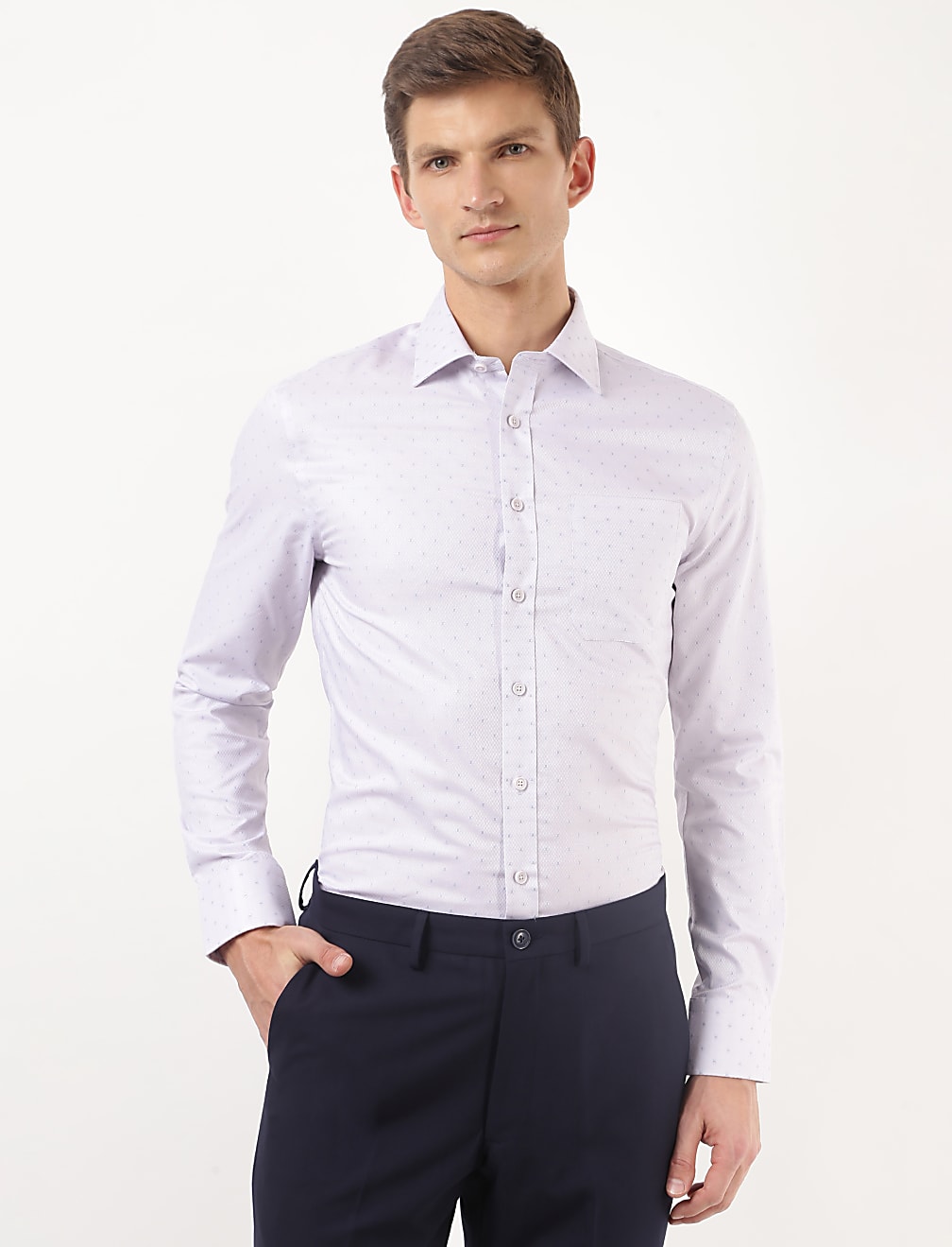 Pure Cotton Printed Spread Collar Shirt
