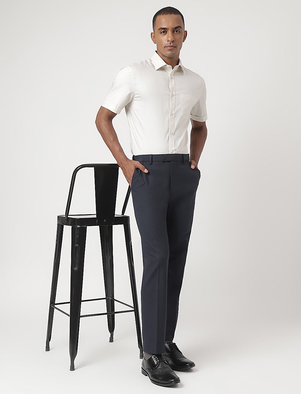 Pure Cotton Striped Half Sleeve Shirt