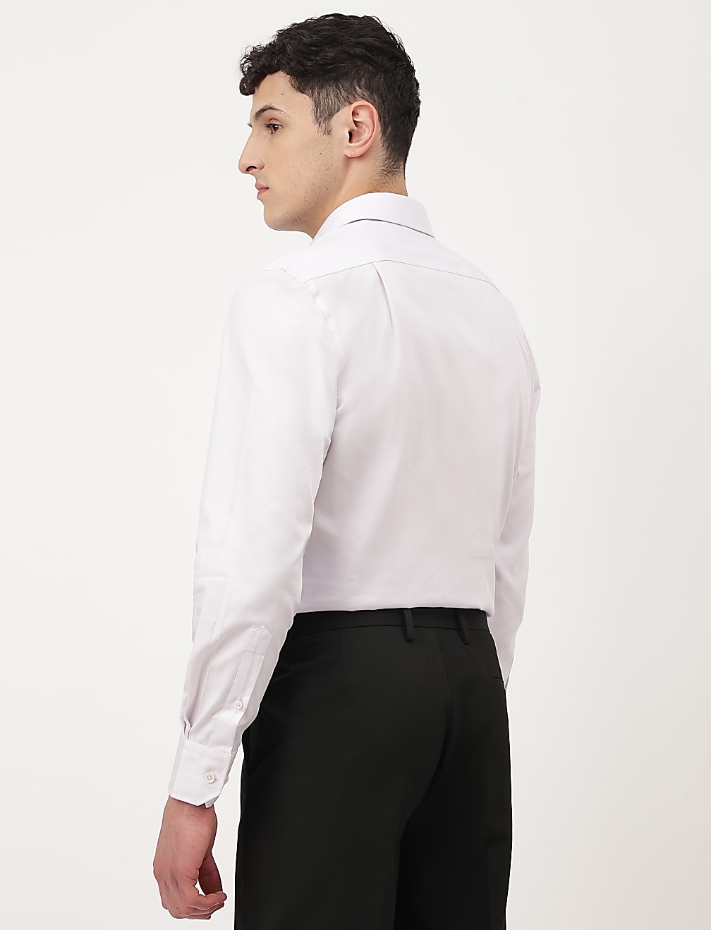 Pure Cotton Dobby Spread Collar Shirt