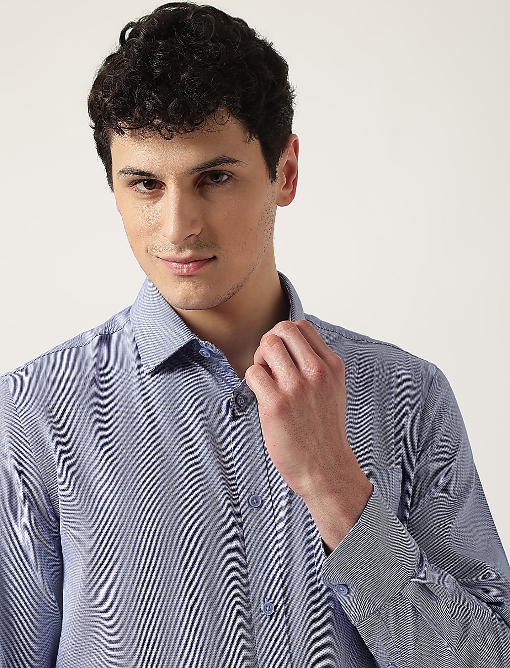 Pure Cotton Textured Classic Collar Shirt