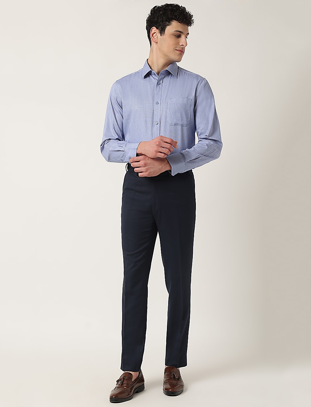 Pure Cotton Textured Classic Collar Shirt