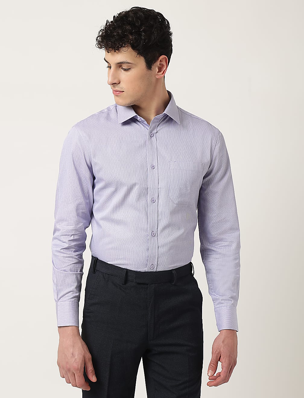 Pure Cotton Textured Classic Collar Shirt