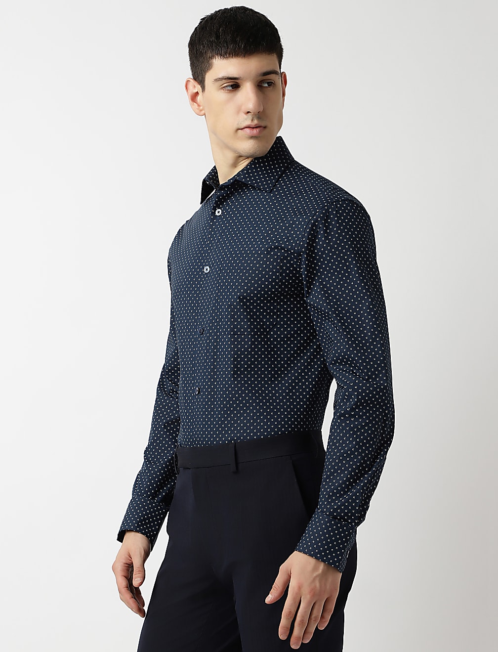 Slim Fit Cotton Rich Printed Shirt