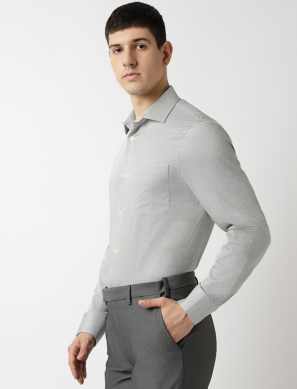 Pure Cotton Printed Spread Collar Shirt