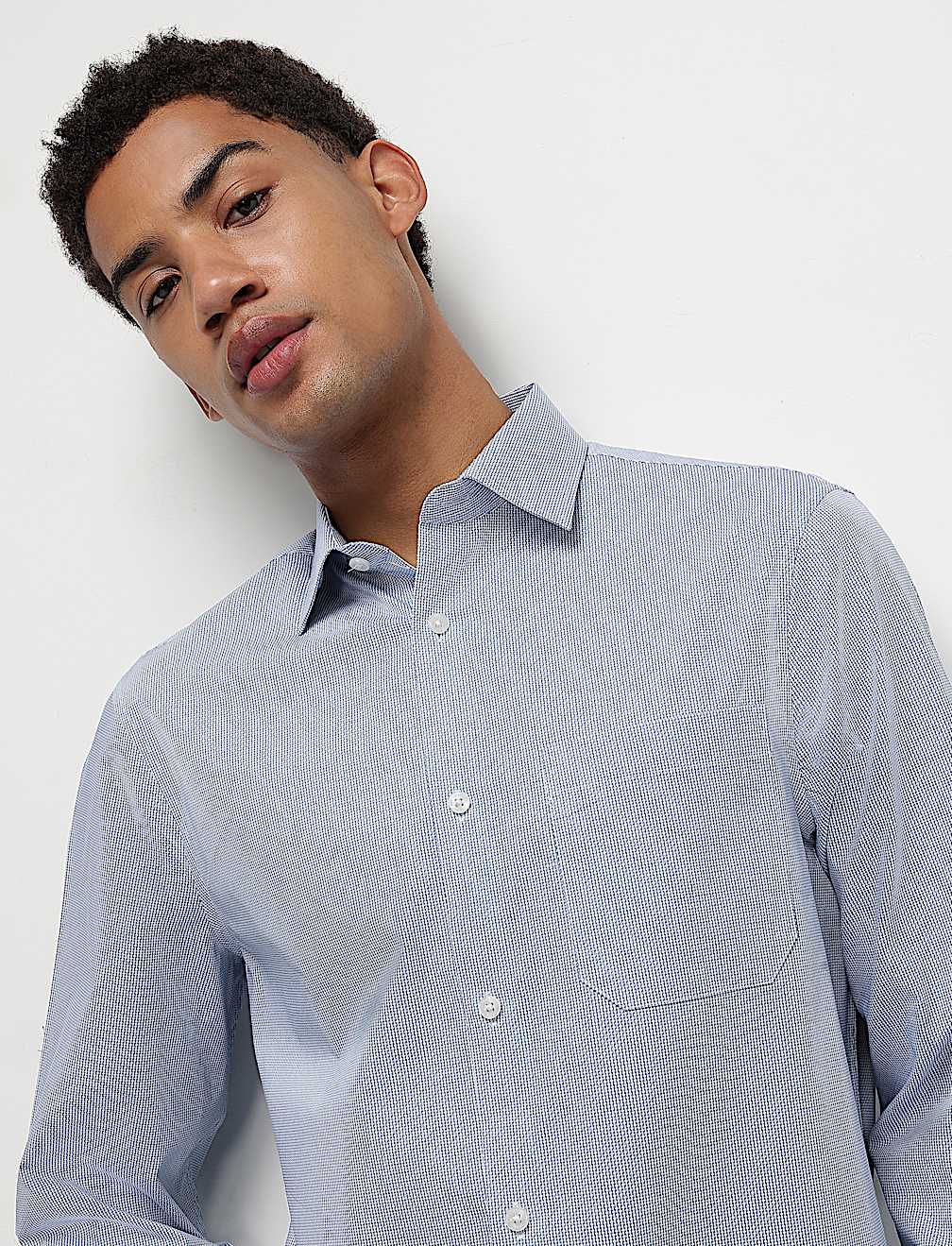 Pure Cotton Textured Full Sleeves Shirt