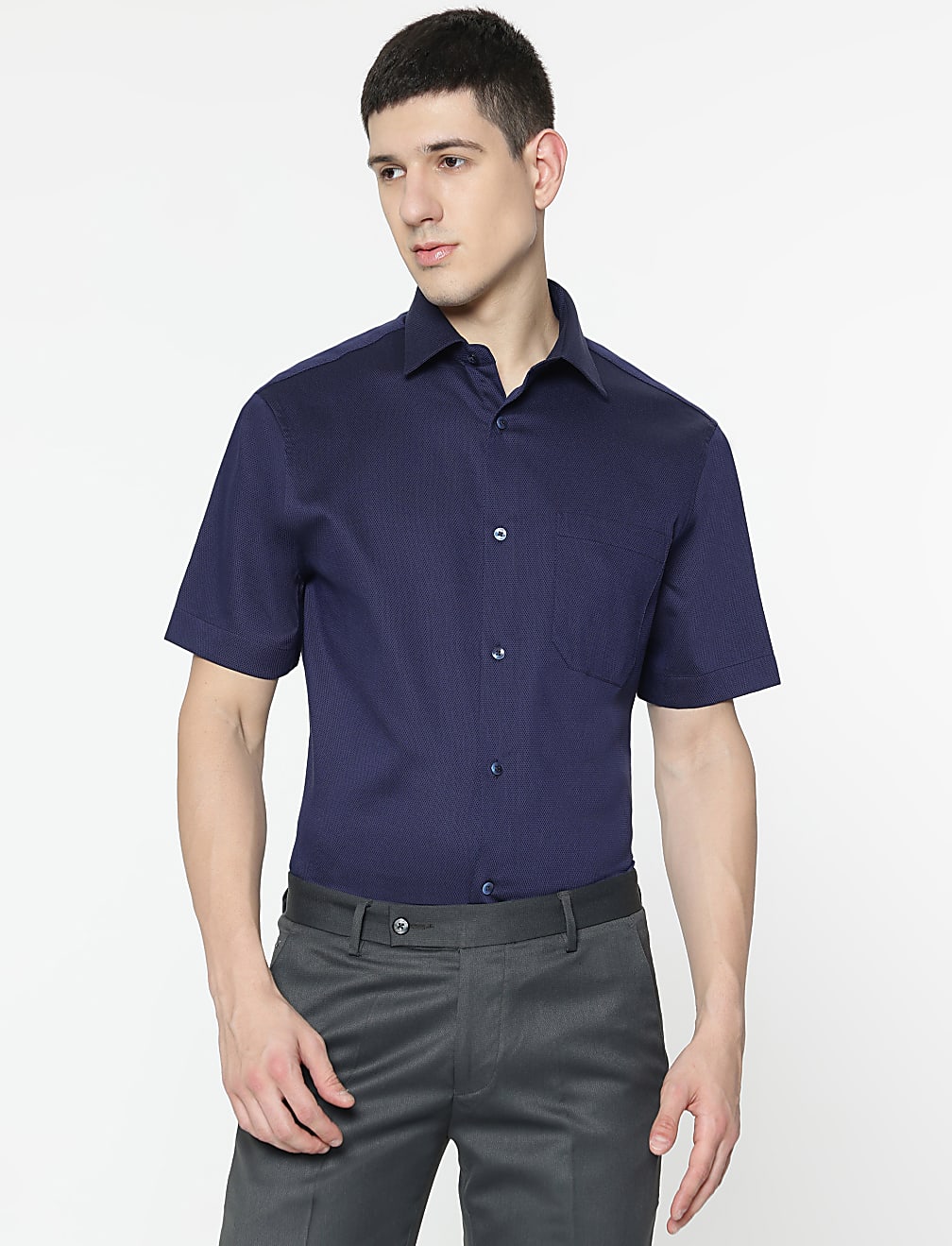 Pure Cotton Spread Collar Shirt