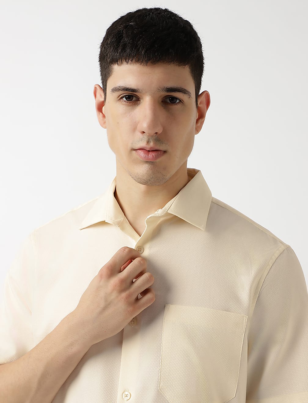 Pure Cotton Spread Collar Shirt