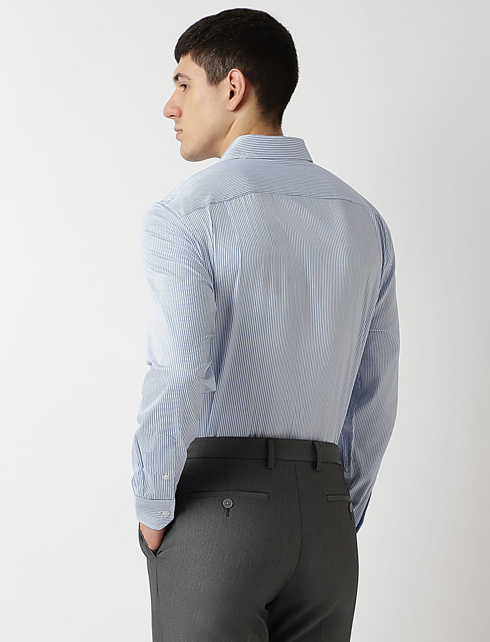 Pure Cotton Stripes Spread Collar Shirt