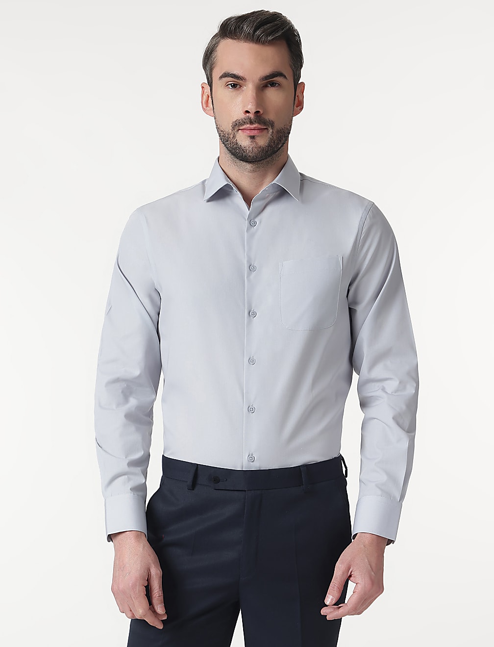 3pk Plain Spread Collar Full Sleeves Shirt