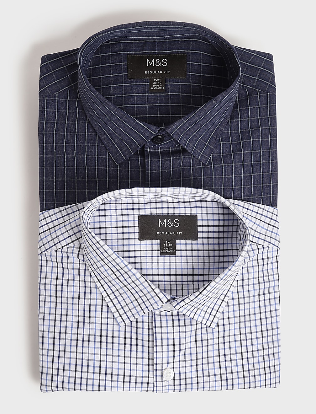 2pk Spread Collar Full Sleeves Shirt
