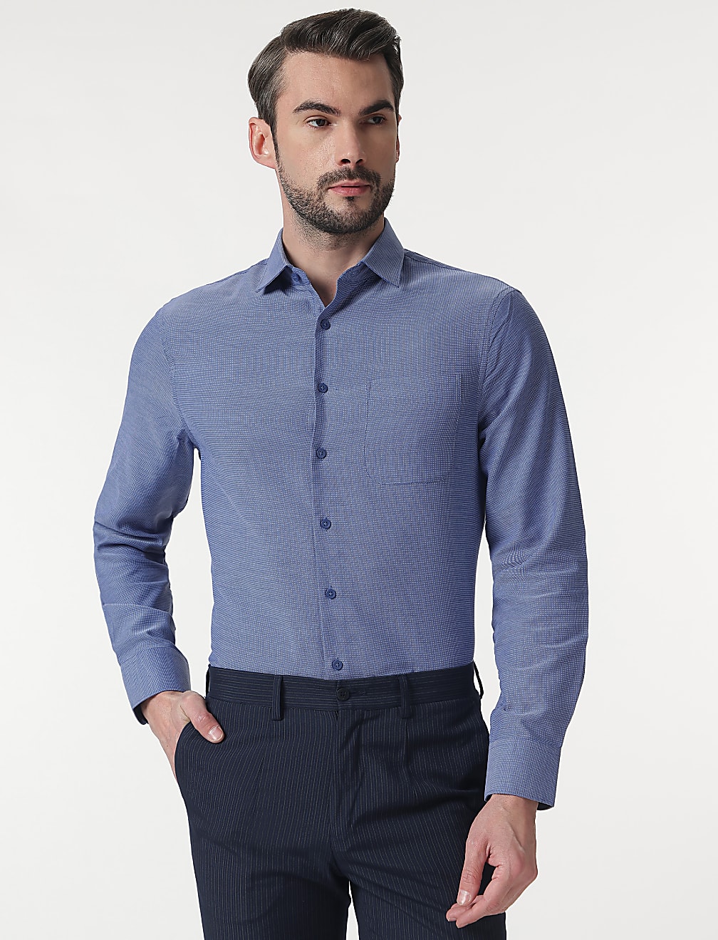 2pk Self Design Full Sleeves Shirt