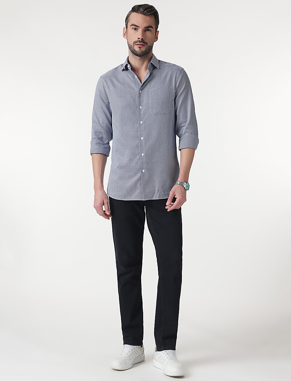 Pure Cotton Self Design Full Sleeves Shirt