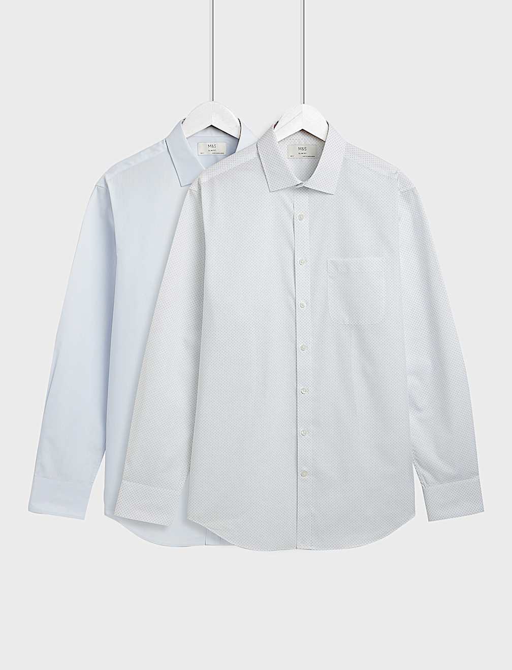 2pk Slim Fit Easy Iron Shirts