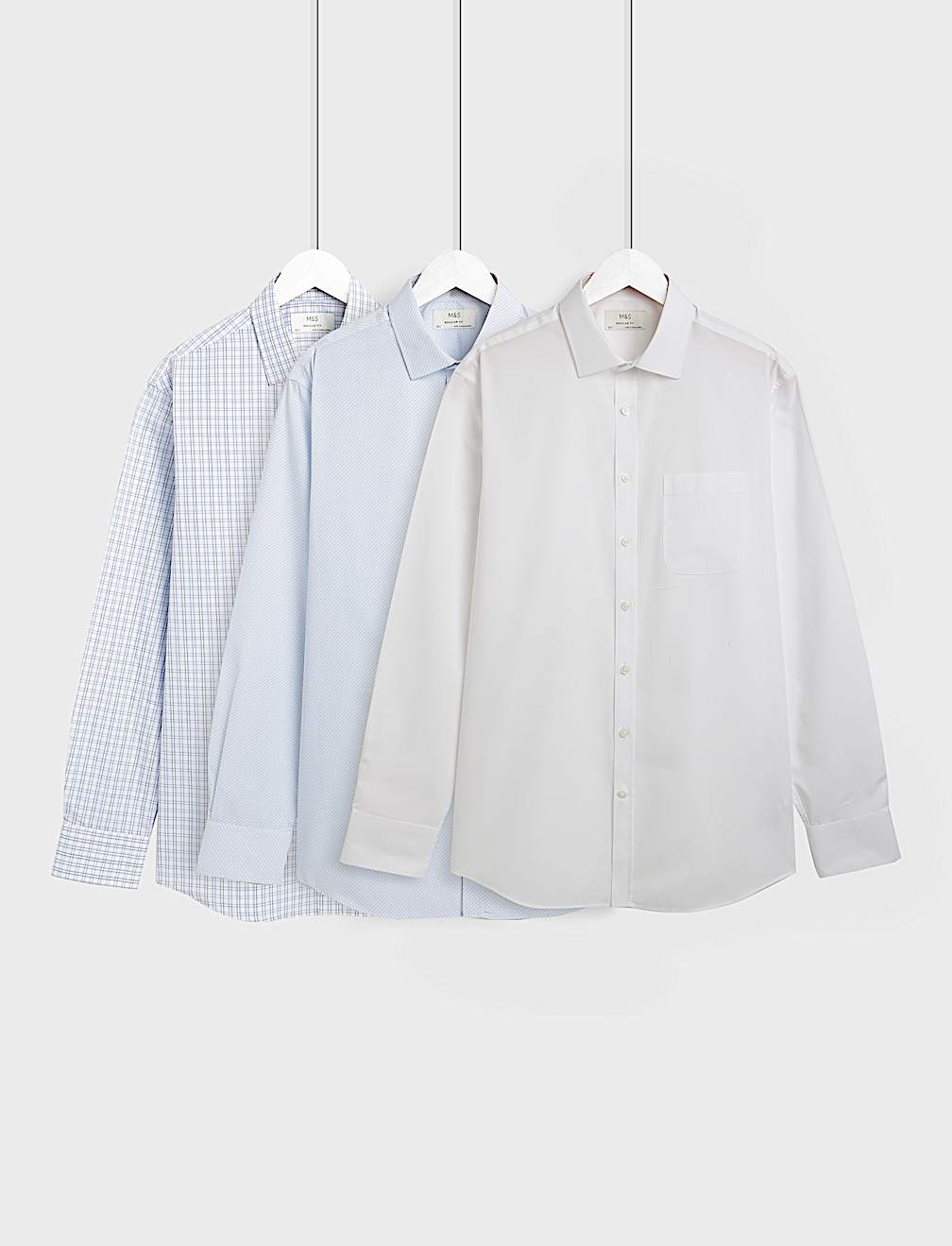 3pk Easy Iron Collared Shirts