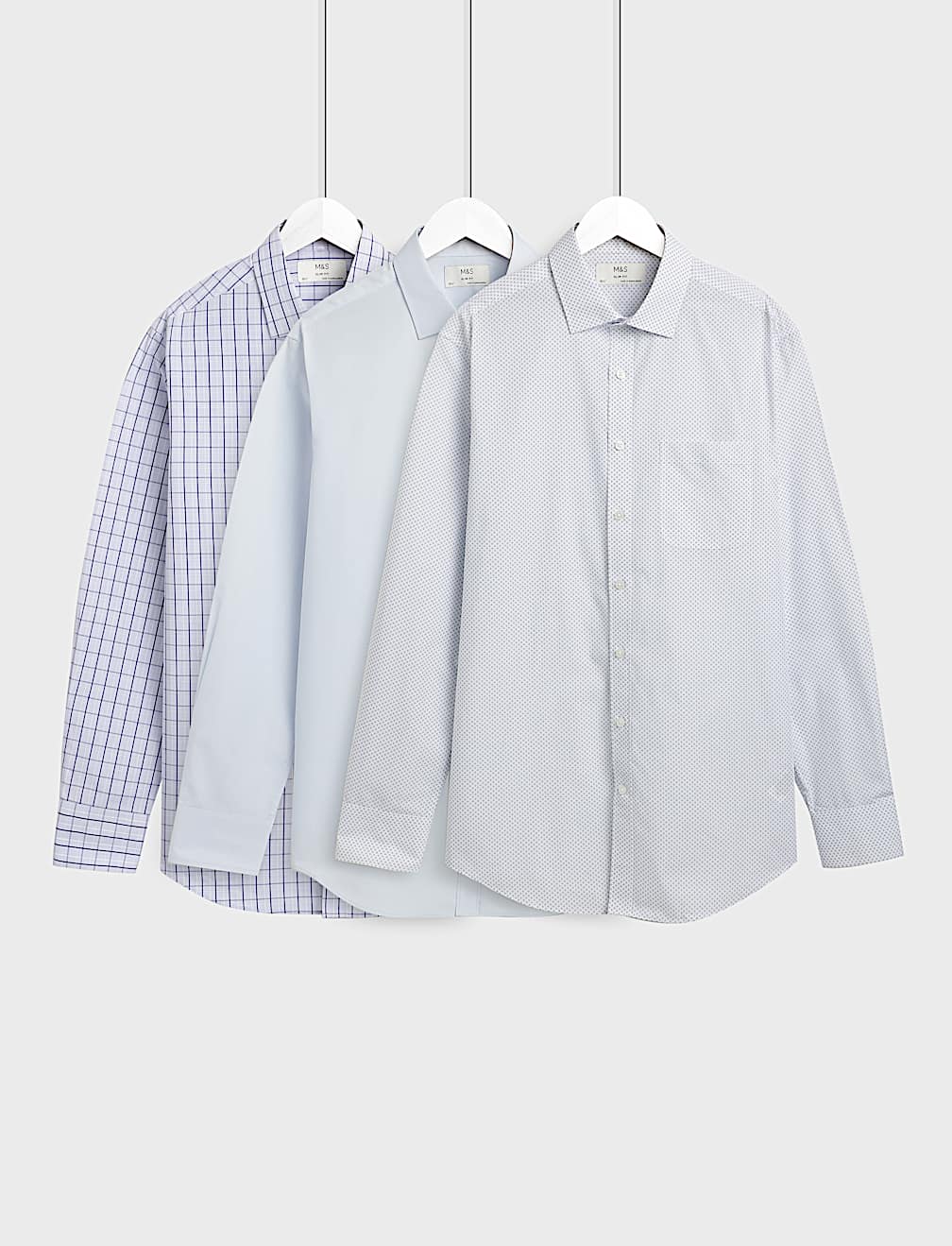 3pk Slim Fit Easy Iron Shirts
