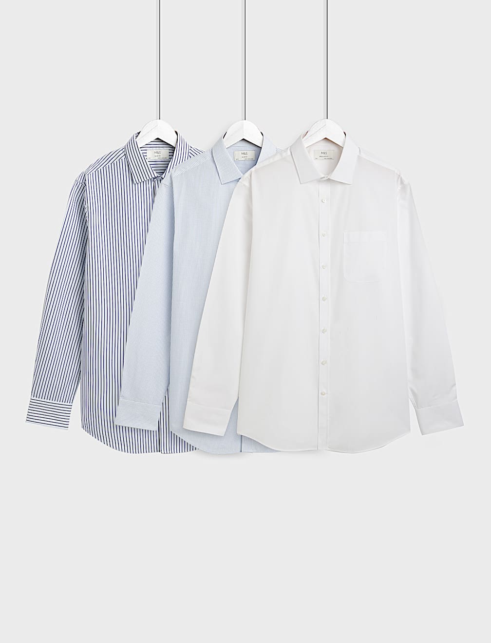 3pk Slim Fit Collared Shirts