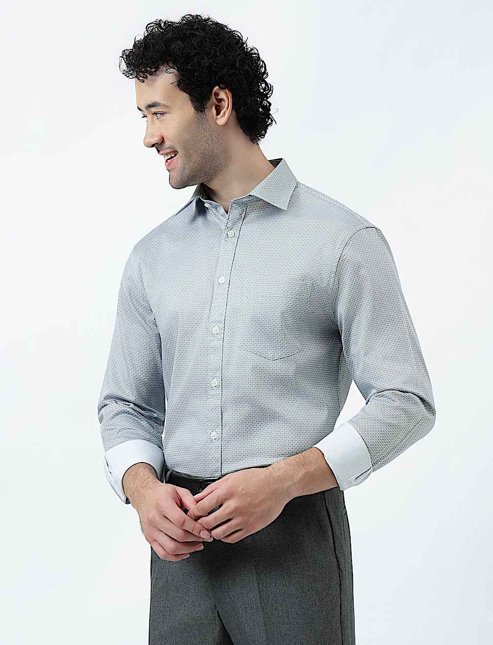 Cotton Rich Geometric Print Shirt