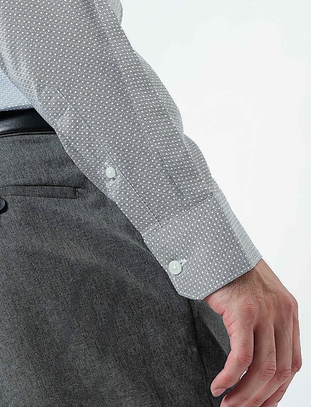 Cotton Rich Geometric Print Shirt