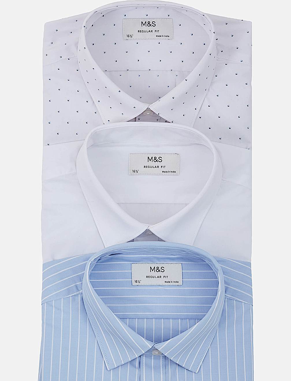 Pack Of 3 Print, Solid & Stripe Shirts