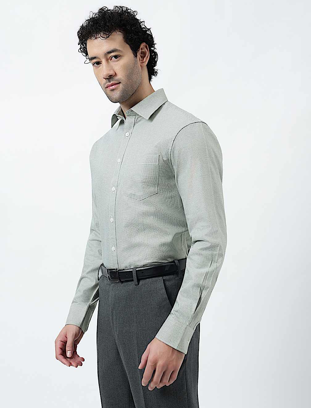 Pure Cotton Micro Check Shirt