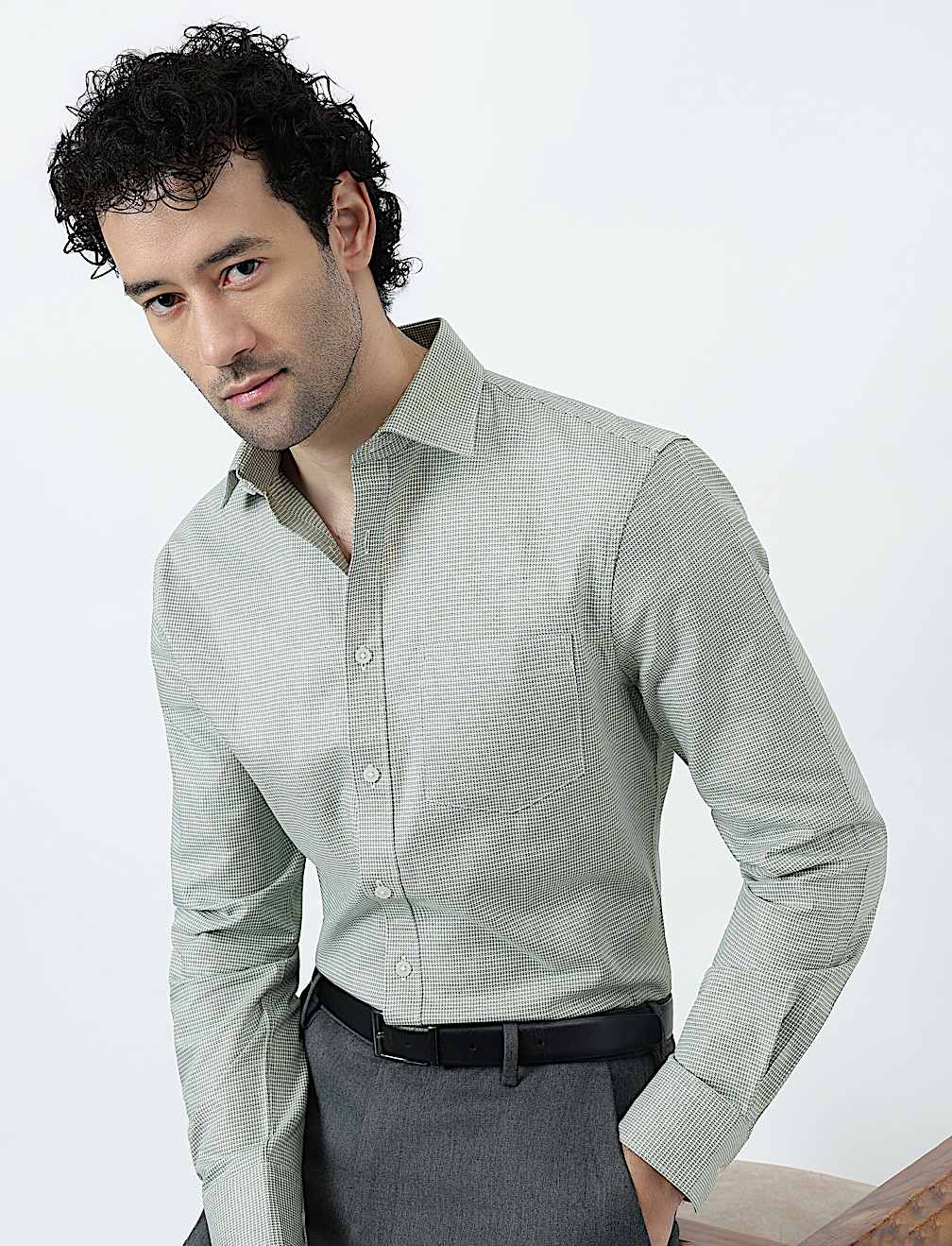 Pure Cotton Micro Check Shirt