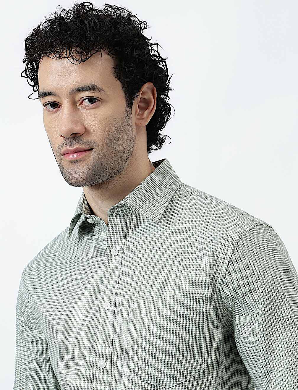 Pure Cotton Micro Check Shirt