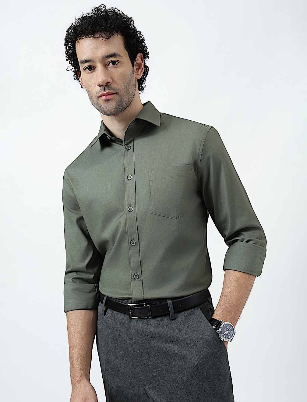 Regular Fit Cotton Rich Textured Shirt