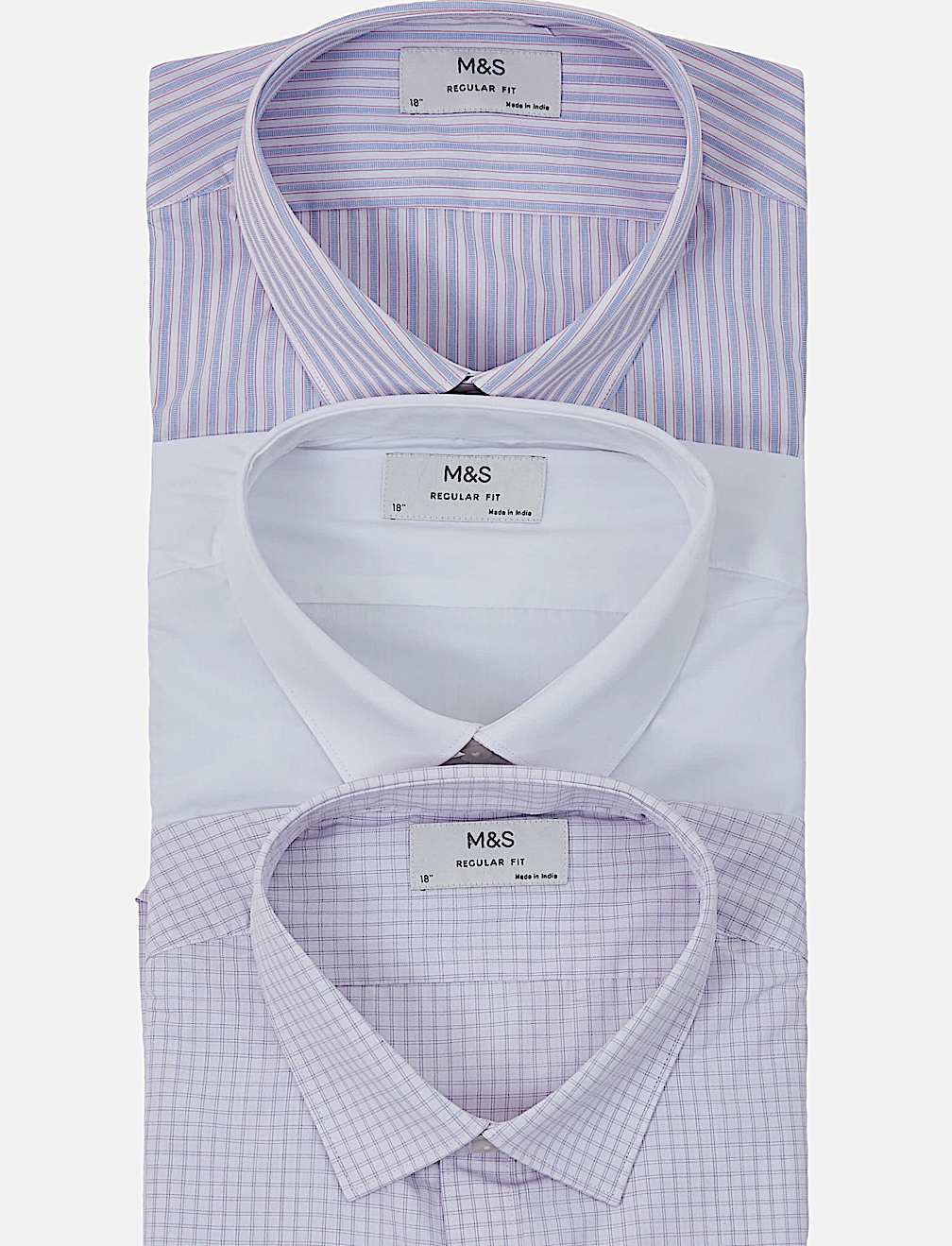 Pack Of 3 Full Sleeve Regular Fit Shirts