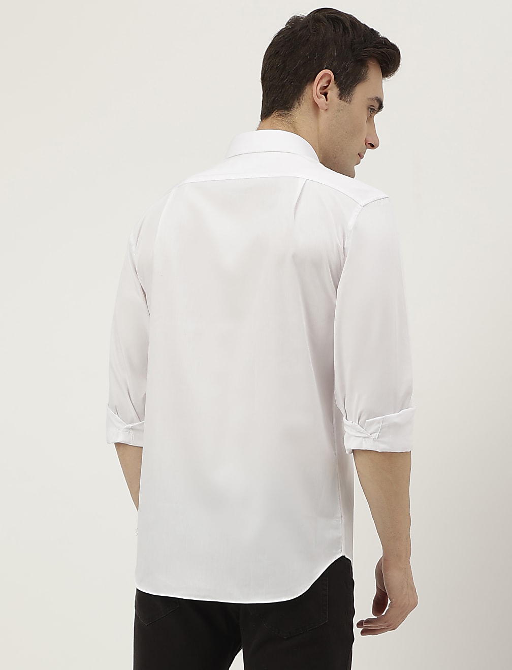 Plain Spread Collar Shirt