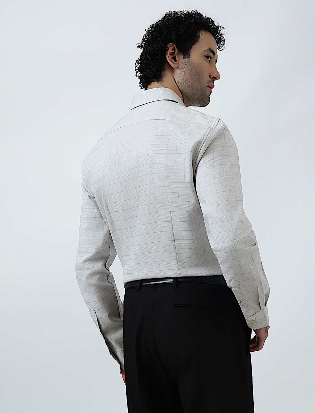 Cotton Rich Windowpane Check Shirt
