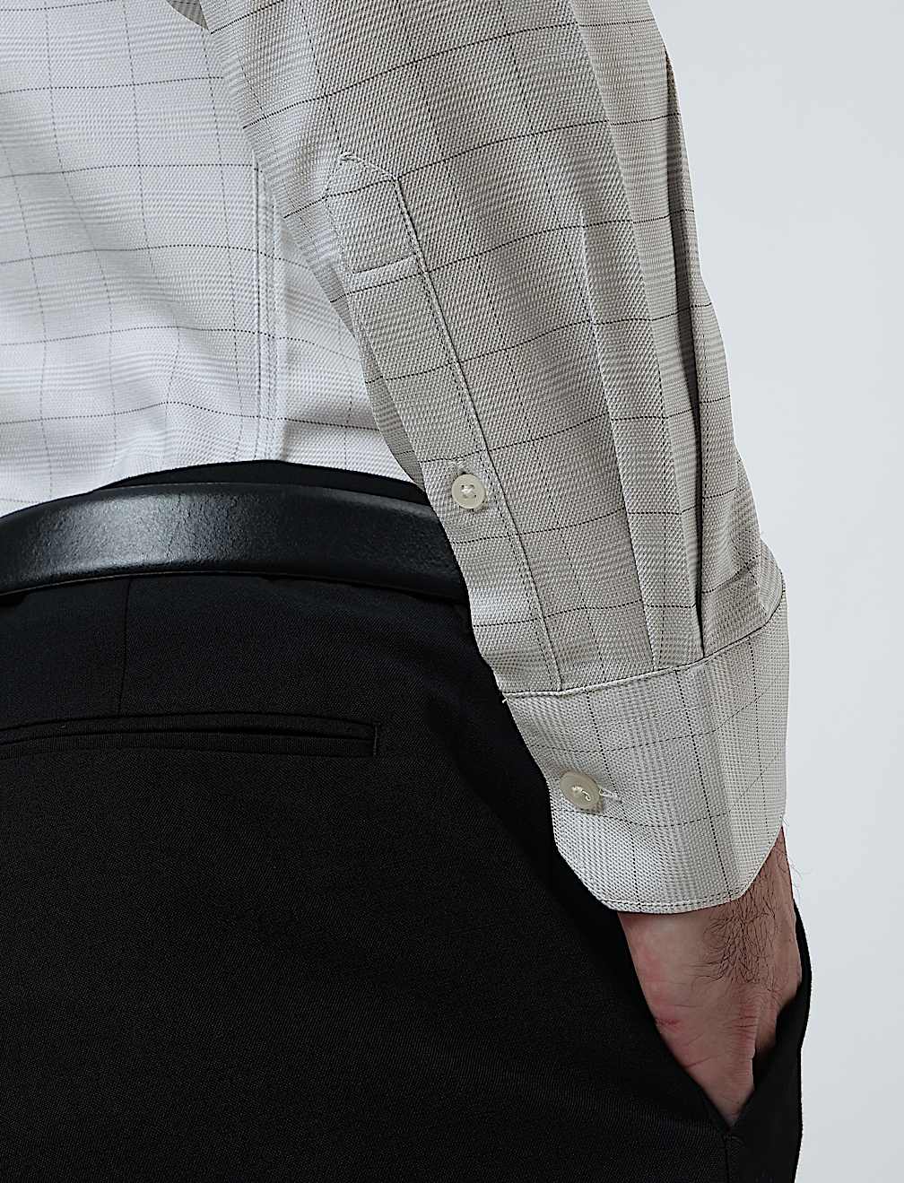 Cotton Rich Windowpane Check Shirt