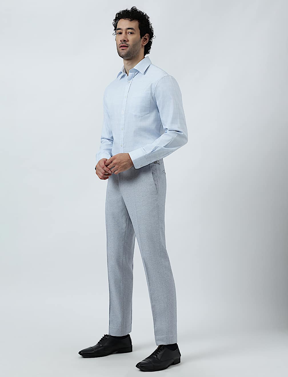 Cotton Rich Windowpane Check Shirt
